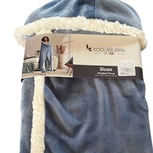 Koolaburra By Ugg Sloan Hooded Throw Blanket Stonewash Gray/Blue 60"x50" NWT